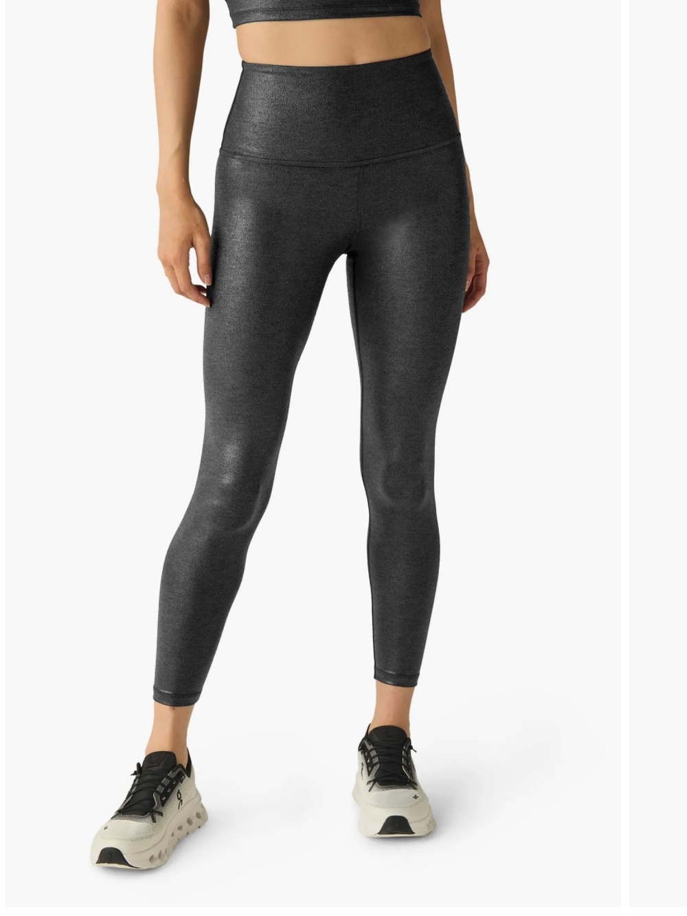 NEW🖤Beyond Yoga Spacedye Caught In The Midi high waisted legging Black Shine$110